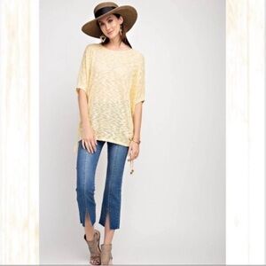 Yellow Knit Boho Oversized Blouse by Easel